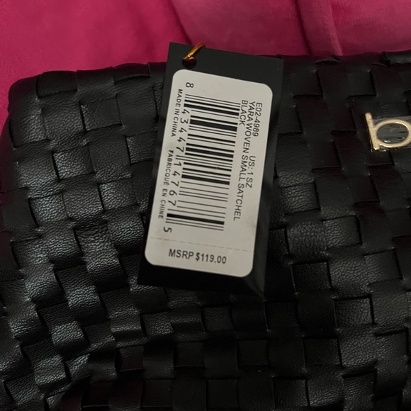 Bebe Black Woven Clutch with Gold Logo - Picture 3 of 3